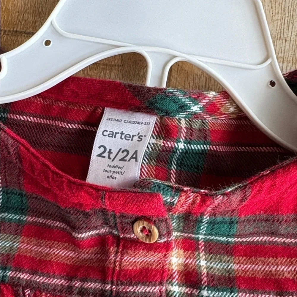 NWT Carter’s Plaid Top with Black Leggings 2t